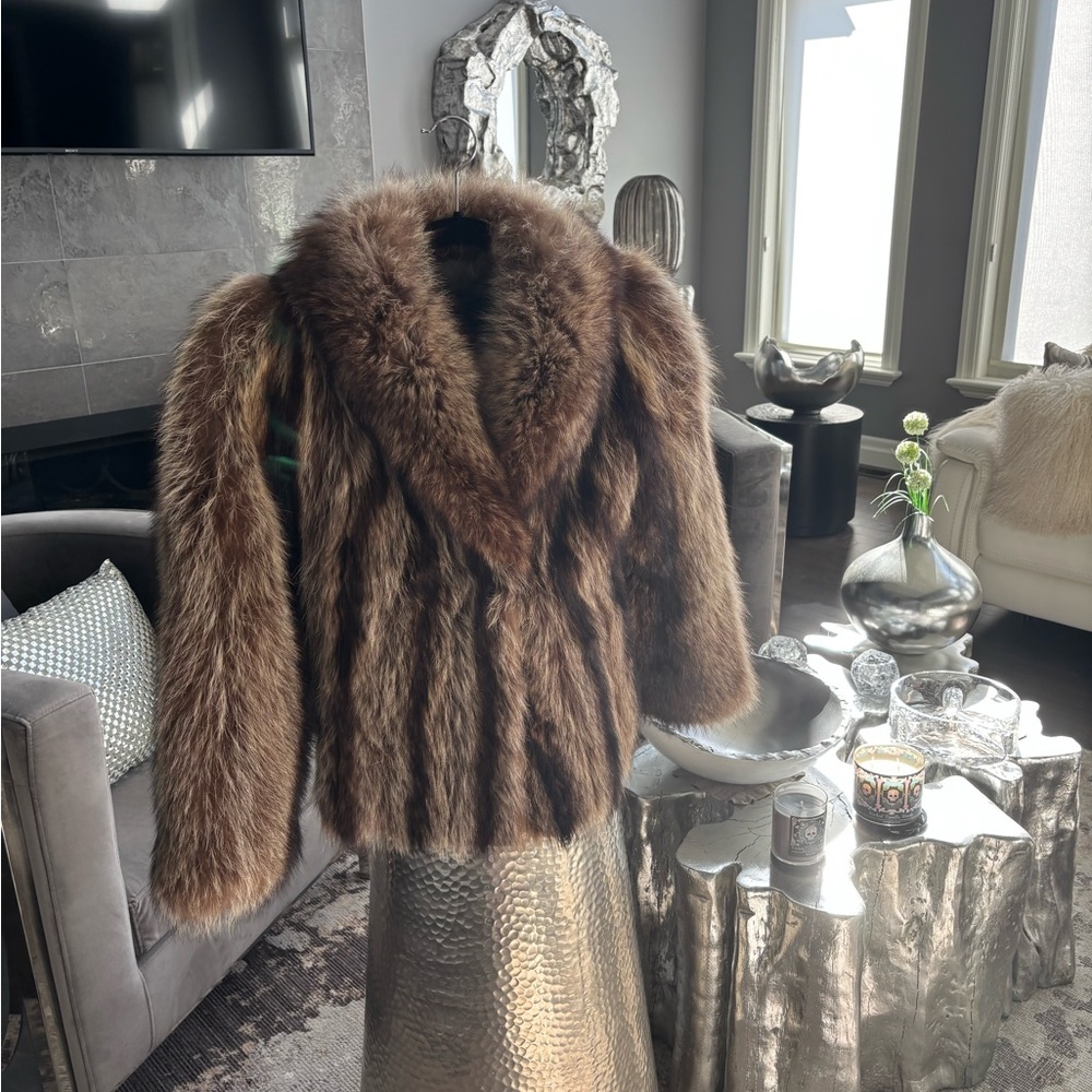 Vintage genuine raccoon jacket the very cutest style perfect to wear genuine fur